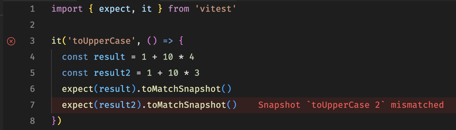 error snapshot
